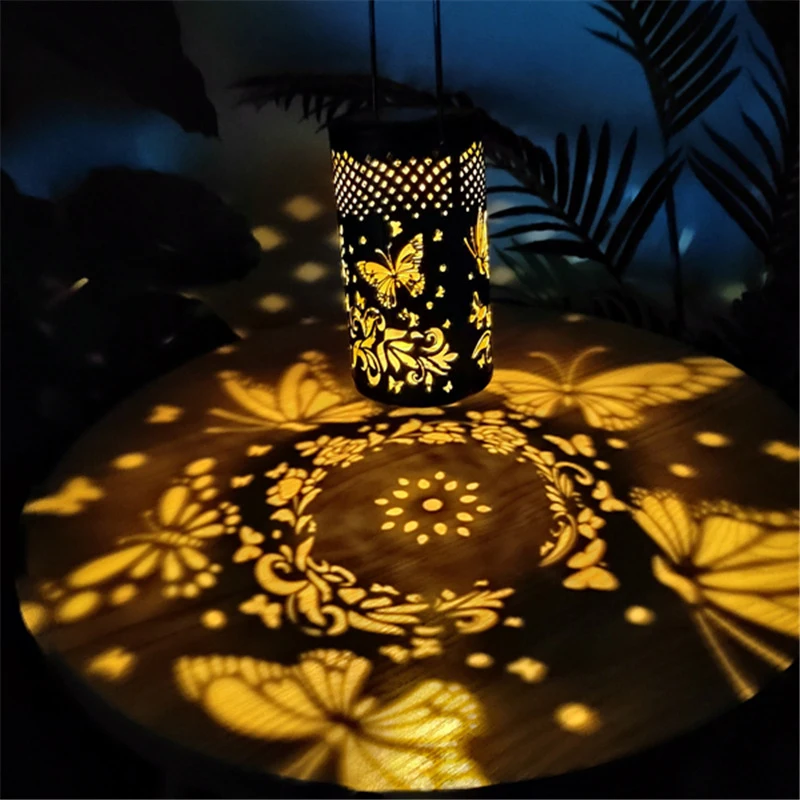 lampe solaire jardin — Lampe solaire LED creuse à Projection papillon