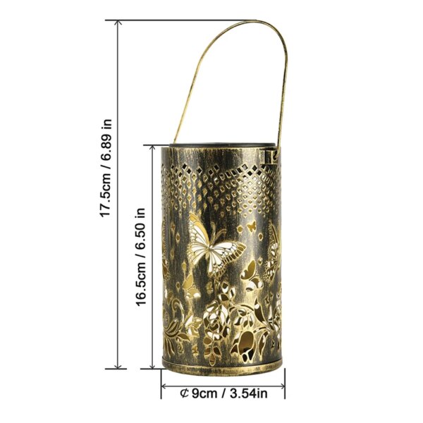Lampe solaire LED  creuse à Projection papillon