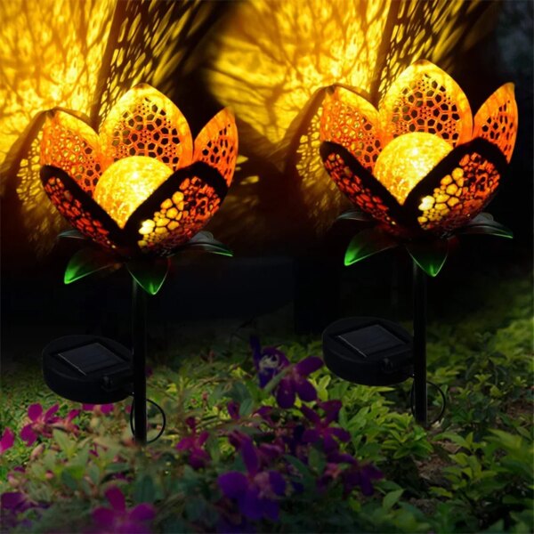 Lampe solaire Led  à fleurs creuses