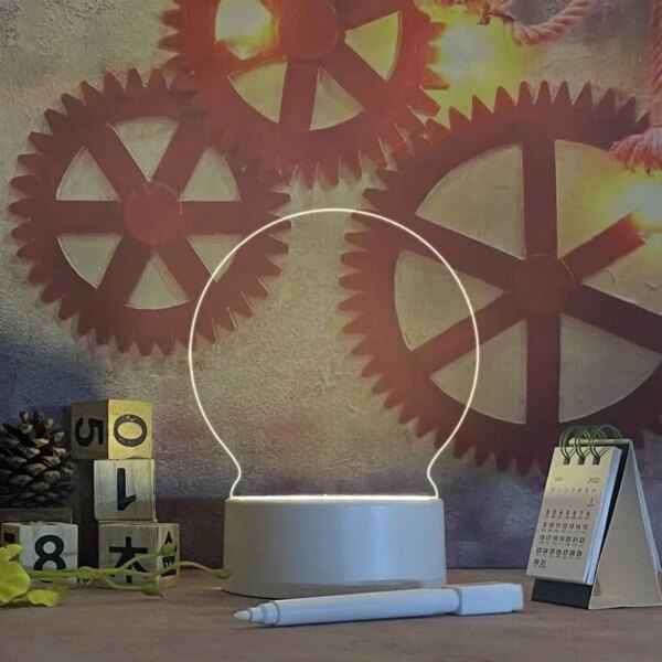 Panneau de notes Led USB créatif, panneau de messages, veilleuse