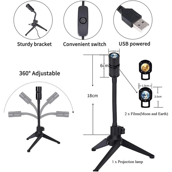 8012-3d0f3d.jpg veilleuse Projecteur Led produisant l'image de la terre et de la lune