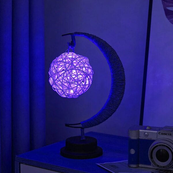 veilleuse coranique lune Led en métal avec boule lumineuse Takraw