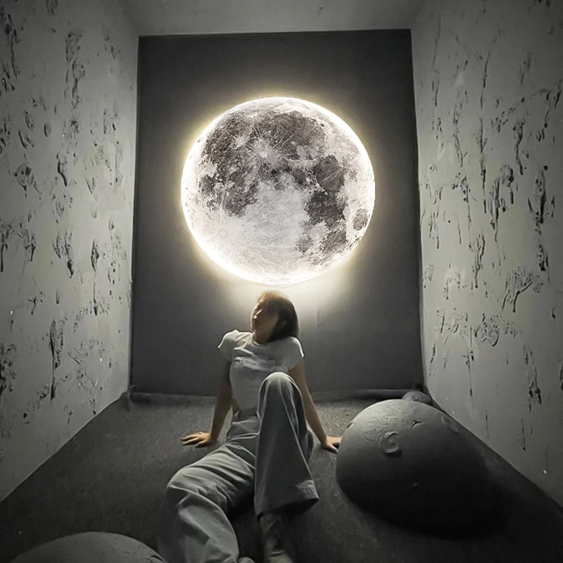 Applique murale veilleuse adulte — Applique Murale LED Moderne en Forme de Lune pour un Salon | belleveilleuse.fr