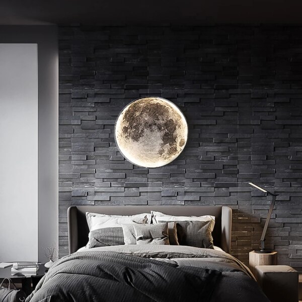 Applique Murale LED Moderne en Forme de Lune pour un Salon