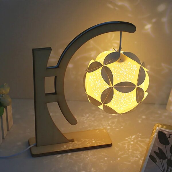 Lampe de chevet 3D en papier, cadeau créatif, bricolage, Art, décoration de chevet