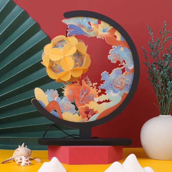 Lampe de chevet 3D en papier, cadeau créatif, bricolage, Art, décoration de chevet