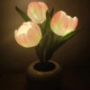 Lampe LED en forme de tulipe, pot de fleurs, plante en pot