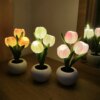8329-689d7b.jpg Lampe LED en forme de tulipe, pot de fleurs, plante en pot