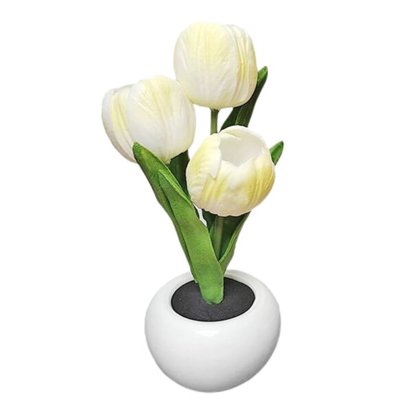 Lampe LED en forme de tulipe, pot de fleurs, plante en pot
