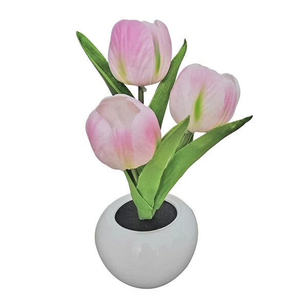 Lampe LED en forme de tulipe, pot de fleurs, plante en pot