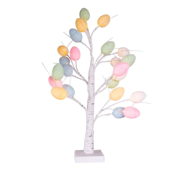 Décoration de pâques en forme de bouleau, 60cm, œuf de pâques, LED
