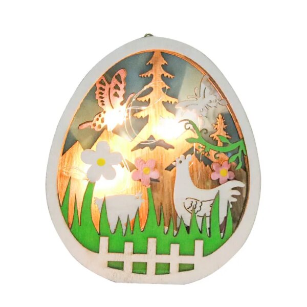 Décoration de pâques en forme de bouleau, 60cm, œuf de pâques, LED