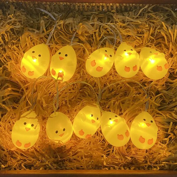 8414-958947.jpg guirlande lumineuse LED — Guirlande lumineuse de pâques, 1.5M, 10 led, œufs de poulet, à piles, féerique, décoration