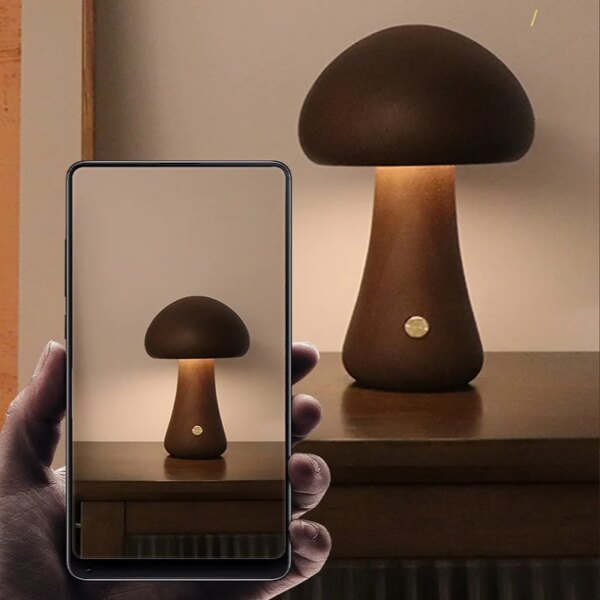 Lampe de chevet LED tactile en forme de champignon, luminaire décoratif d'intérieur