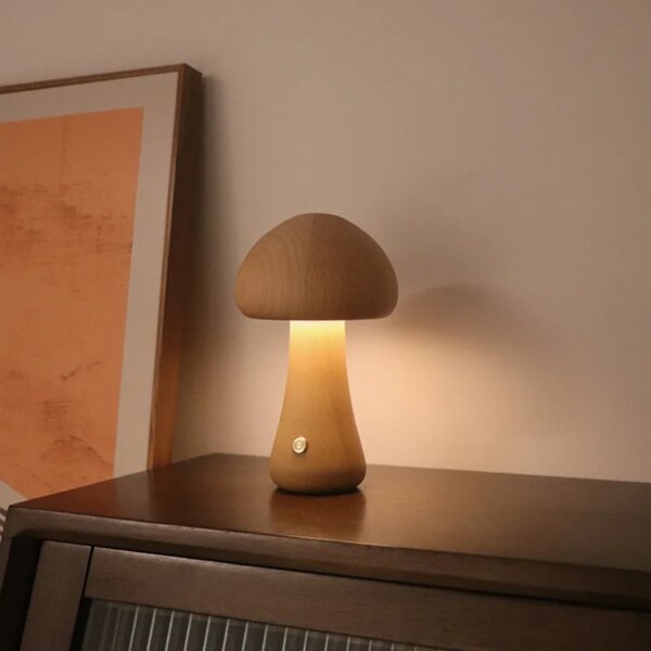Lampe de chevet LED tactile en forme de champignon, luminaire décoratif d'intérieur