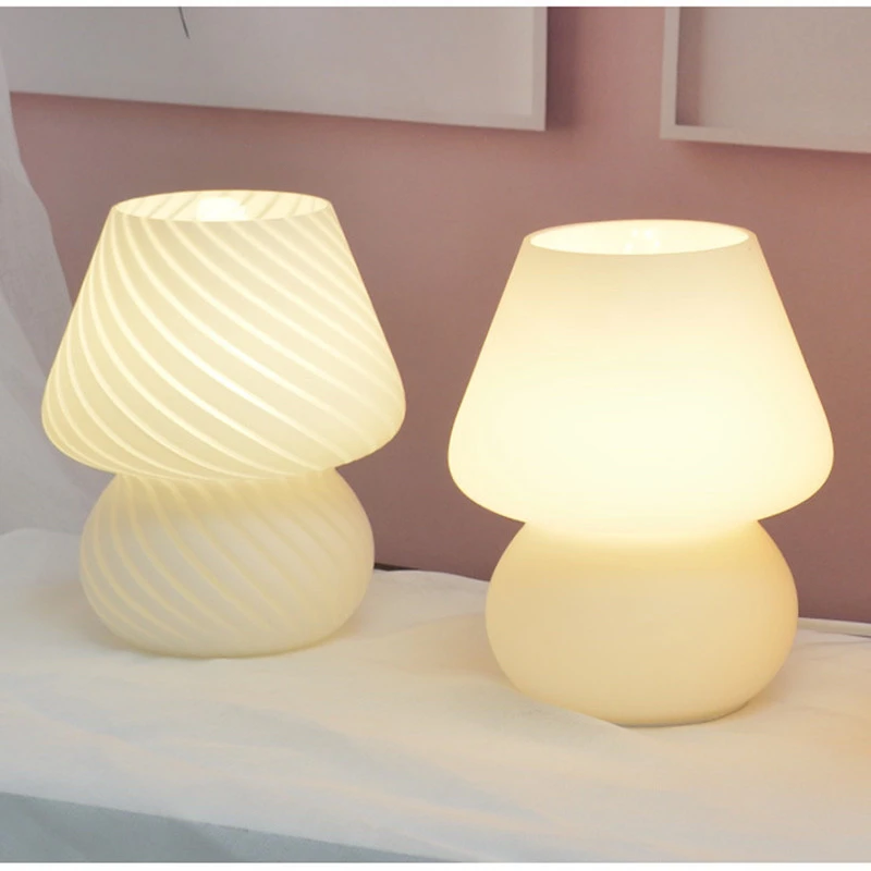 8839-d346ee.jpg Lampe de bureau LED en verre pour chambre à coucher, Style coréen Ins
