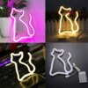 lampe neon LED chat, lumières décoratives murales, pour Bar
