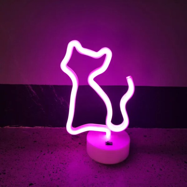 lampe neon LED chat, lumières décoratives murales, pour Bar