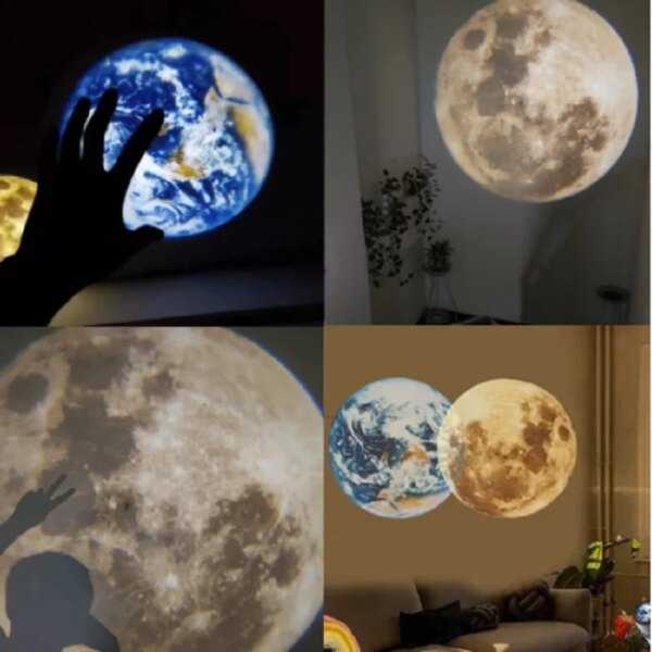 veilleuse Projecteur d'étoiles, 2 en 1, lampe de Projection de la lune