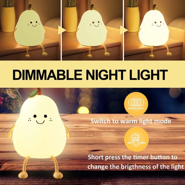 9113-d01c91.jpg Lampe poire en Silicone, Rechargeable par USB, variateur tactile