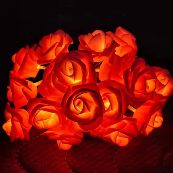 Guirlande lumineuse LED avec Bouquet de fleurs artificielles