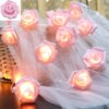 Guirlande lumineuse LED avec Bouquet de fleurs artificielles
