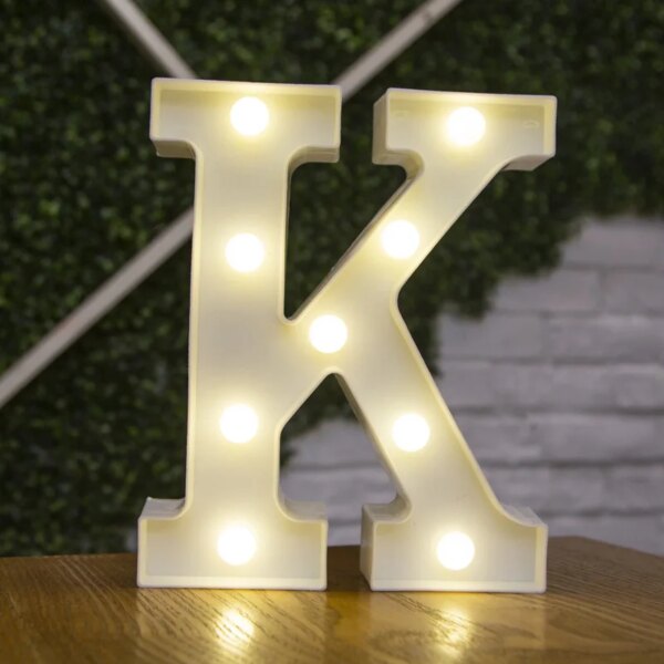 lampe decorative Lettres de l'alphabet 16cm, lumières LED