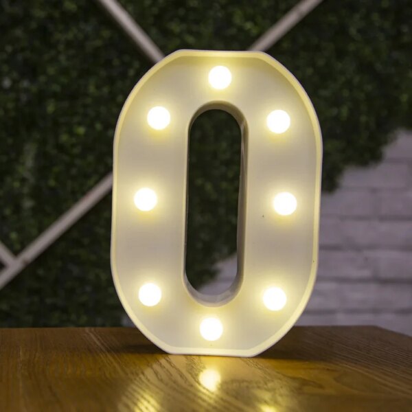 lampe decorative Lettres de l'alphabet 16cm, lumières LED