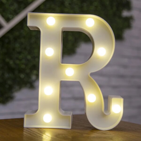 lampe decorative Lettres de l'alphabet 16cm, lumières LED