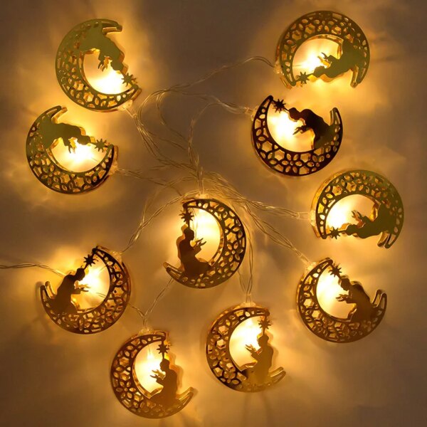 Guirlande lumineuse féerique Led 3 mètres, lampe 12 lunes/étoiles