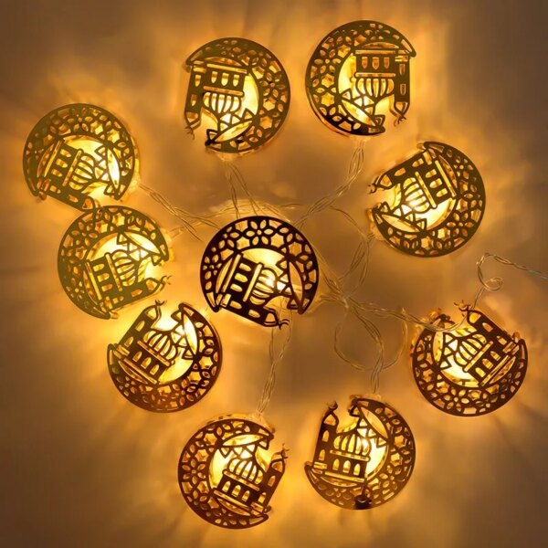 Guirlande lumineuse féerique Led 3 mètres, lampe 12 lunes/étoiles