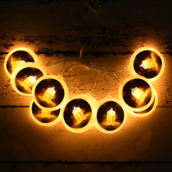 Guirlande lumineuse féerique Led 3 mètres, lampe 12 lunes/étoiles