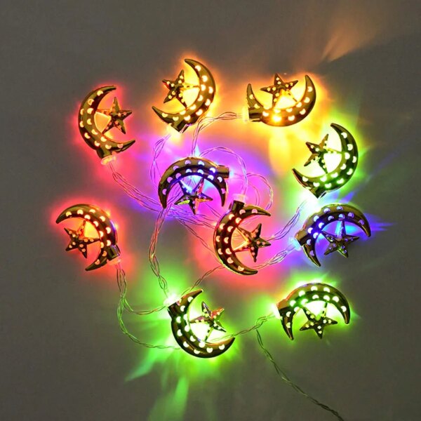 Guirlande lumineuse féerique Led 3 mètres, lampe 12 lunes/étoiles