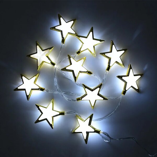 Guirlande lumineuse féerique Led 3 mètres, lampe 12 lunes/étoiles