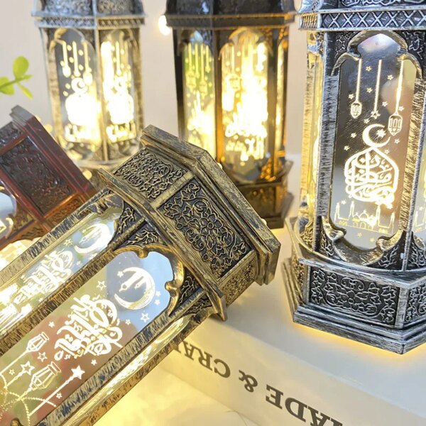lanterne coranique LED Eid Mubarak, 1 pièce, petite lampe, décoration pour la maison