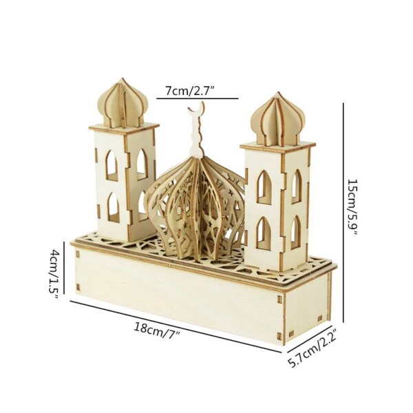 9489-6e5674.jpg veilleuse islamique mosquée, Plaque en bois, fournitures de Festival