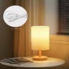 Lampe de chevet LED en bois massif, style nordique, ronde et créative