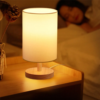 Lampe de chevet LED en bois massif, style nordique, ronde et créative