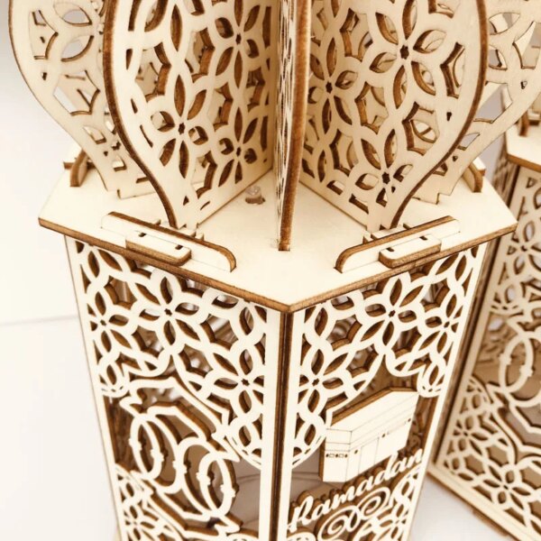 decoration ramadan Eid Mubarak décorations pour la maison lumières en bois