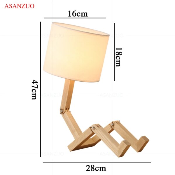9679-d47150.jpg Lampe de Table LED en bois en forme de Robot, art nordique ins