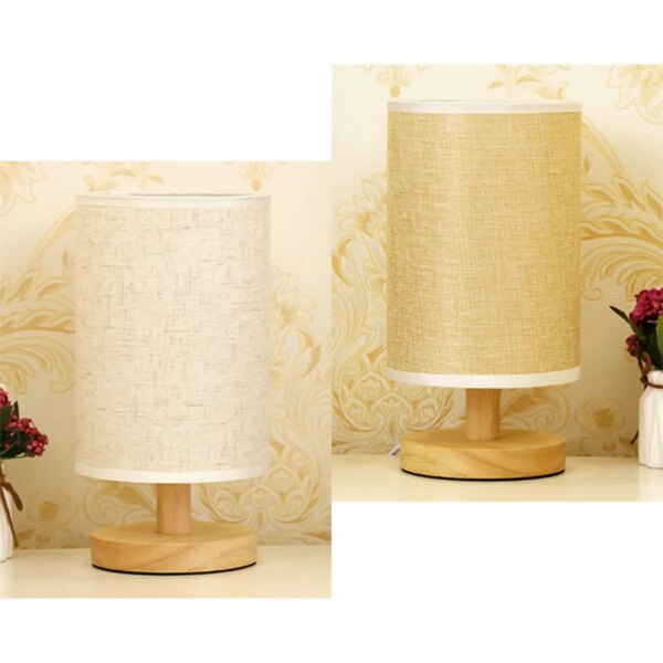 Lampe de Table classique en bois Rechargeable avec cylindre