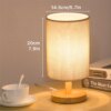 Lampe de Table classique en bois Rechargeable avec cylindre
