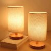 Lampe de Table classique en bois Rechargeable avec cylindre
