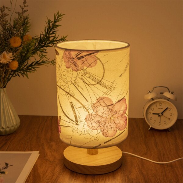 9758-995c0a.jpg Table de chevet , Lampe LED en bois massif, prise USB, Lotus