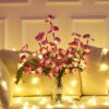 Guirlande lumineuse en forme de fleur, 20 LED, Simulation de papillon