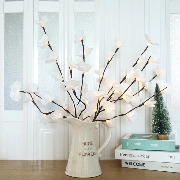 Guirlande lumineuse en forme de fleur, 20 LED, Simulation de papillon