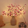 Guirlande lumineuse en forme de fleur, 20 LED, Simulation de papillon