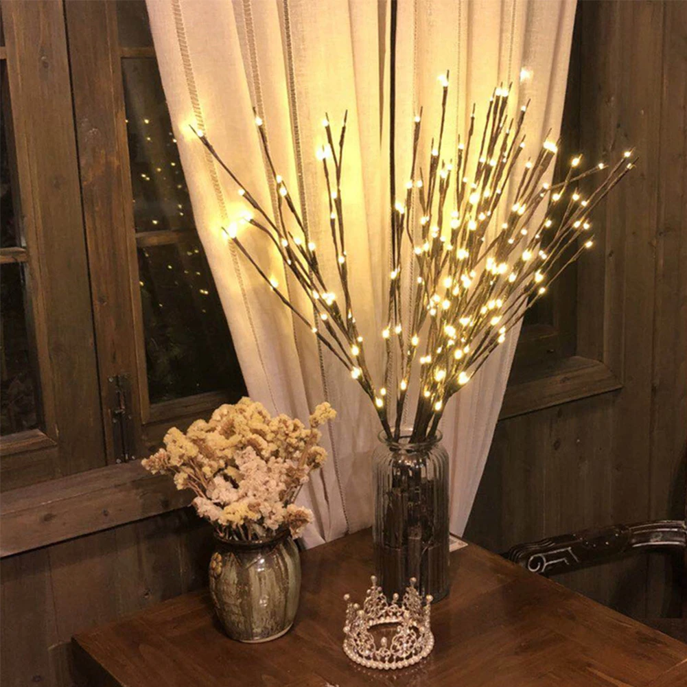 Lumière branche veilleuse adulte — Lumière branche de saule à 20 LED, décoration de fête | belleveilleuse.fr