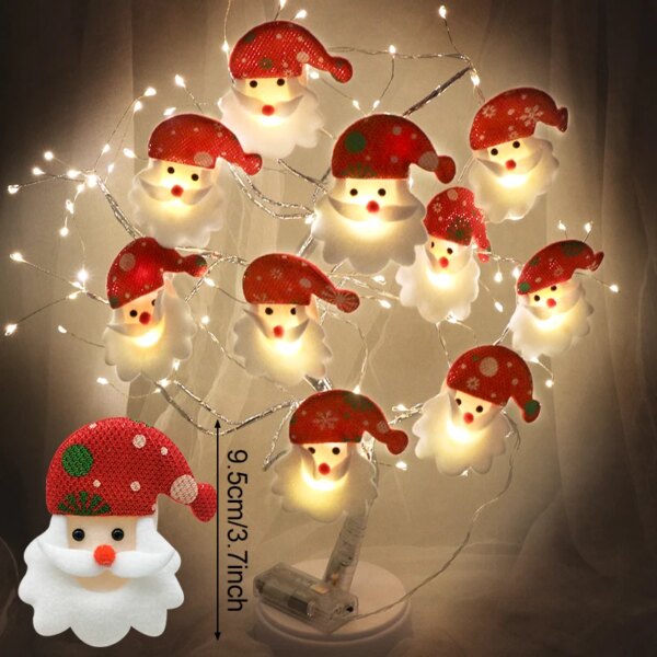 Guirlande lumineuse à 10Led, 2m, pour sapin de noël, nouvel an, décoration pour la maison