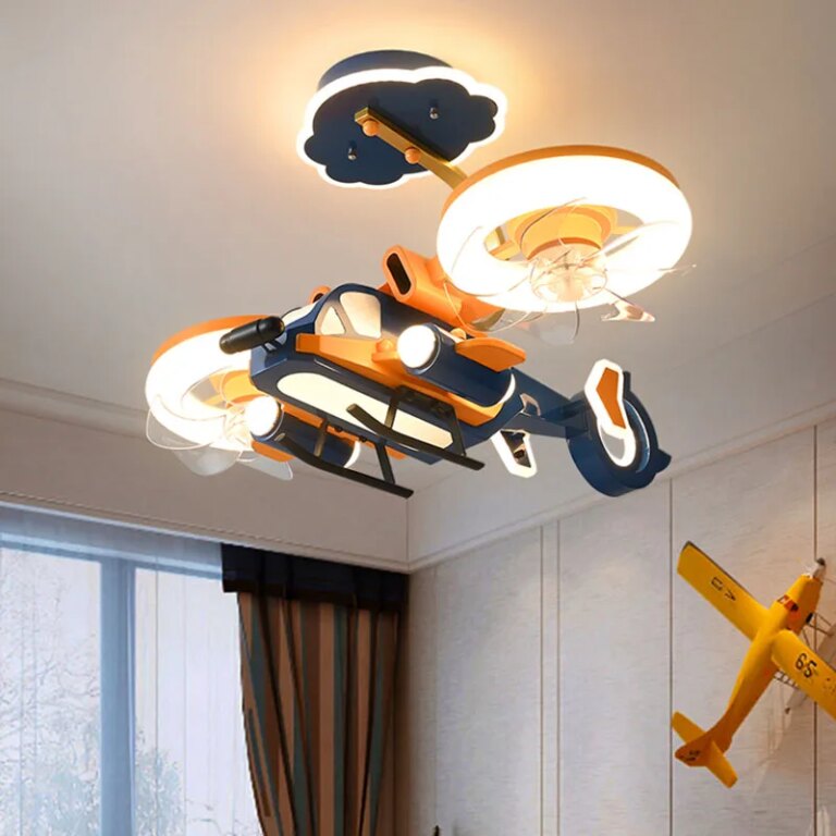 veilleuse enfant — Plafonnier led décoratif avec ventilateur intégré, luminaire décoratif de plafond